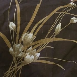 Holland Tulips Scarf Square Designer Vintage 100% Polyester Beige Brown